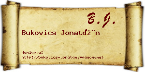 Bukovics Jonatán névjegykártya